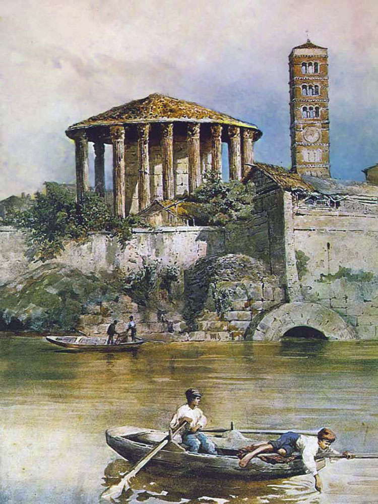 Ettore Roesler Franz,Cloaqua Massima, forum boarium (environ 1896)